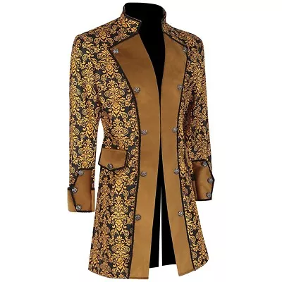 Men's Trendy Vintage Steampunk Renaissance Coat Tailcoat Medieval Gothic Jacket • $43.93