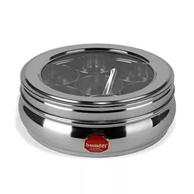 Stainless Steel Belly Shape Masala (Spice) Box / Dabba/ Organiser With See • $27.50