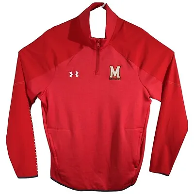 Maryland Terrapins Sweatshirt Light Red Under Armour Long Sleeve Mens Sz L Large • $42.47