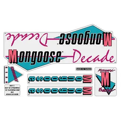 Mongoose - 1988 Decade Decal Set - Chrome Or Grey Frame - Old School Bmx • $66