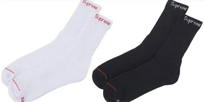 $17.99 • Buy 100% Authentic Supreme X Crew Socks Logo Red Pink Olive Purple Black (ONE PAIR)