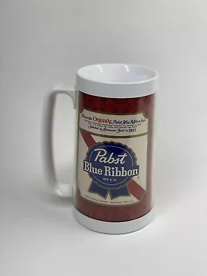 Vintage Pabst Blue Ribbon Beer Thermo Serv Plastic 6.25” Mug  Made USA West Bend • $10