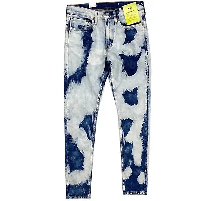Levi's Skinny Taper Men's Jeans Stretch Fit Acid Wash Blue Denim • $36.99