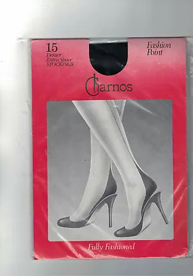 Vintage Charnos Fashion Point Fully Fashioned Seamed Stockings Size Medium Black • £15