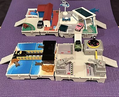 LOT OF 4 Vintage Galoob Micro Machines Travel City Folding Playsets & 4 Vehicles • $59.99
