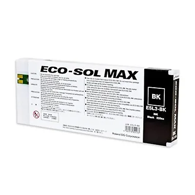 Roland Eco-Sol MAX Ink Cartridge CMYK 220cc NEW OEM ESL3-BK 220cc Black • $94.46