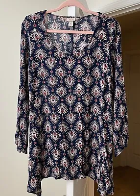 Mossimo Top Artsy Gauze Bohemian Gypsy Paisley Floral Bell Sleeve Women's XXL • $7.87