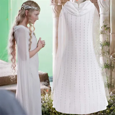 Girls Kid The Lord Of The Rings Royal Elf Galadriel Dress Cosplay Party Costume • £23.93