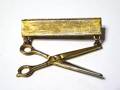 Scissors Name Tag Pin ~ Vintage Hairdresser /designers Brooch Pin Add Your Name • $8.99