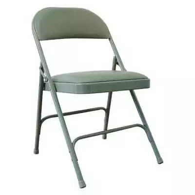 Zoro Select 2W158 Steel Chair With Vinyl Padded Beige • $28.15