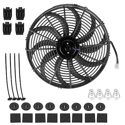 12  Inch Universal Slim Fan Push Pull Electric Radiator Cooling 12V Mount Kit • $26.88
