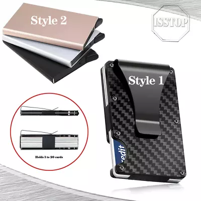 RFID Blocking Credit Card Holder Metal Wallet Men Travel Wallet Thin Minimalist • $5.86