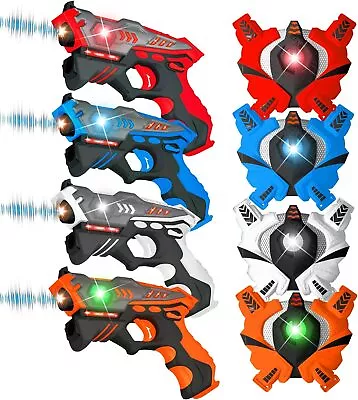 VATOS Infrared Laser Tag Set W/Vests Laser Tag Guns Set For Kids Adults Age 6+ • £82.99