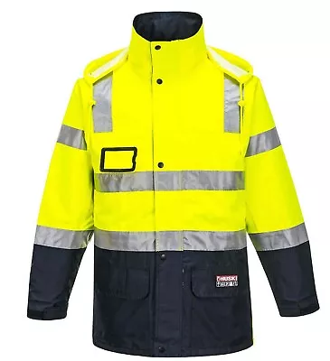 Huski Transit Hi Vis Waterproof Jacket Industrial Workwear - Large 102cm • $90
