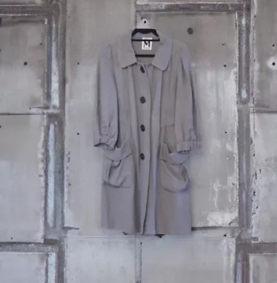 $60 • Buy Women’s Missoni Gray Linen Trench Coat With Optional Belt Size 6