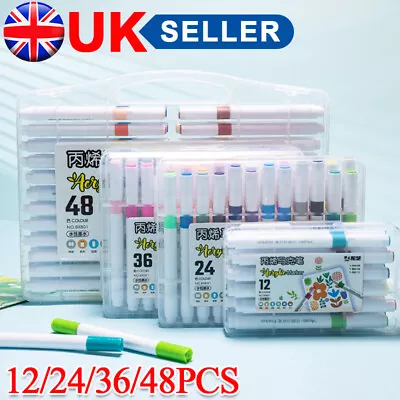 12-48 Color Acrylic Paint Pen Permanent Marker Set For Rock Painting Glass Stone • £5.85