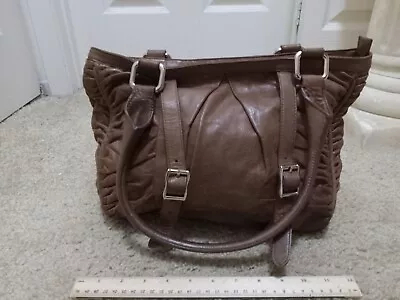 $39.99 • Buy Treesje Leather Brown Handbag👜 Purse 👜 Great Shape