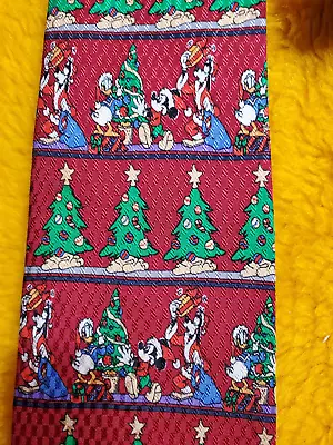 Mickey Mouse Goofy Donald Duck ~ Disney ~ Mens Christmas Tree Tie ~ 60  • $19.99