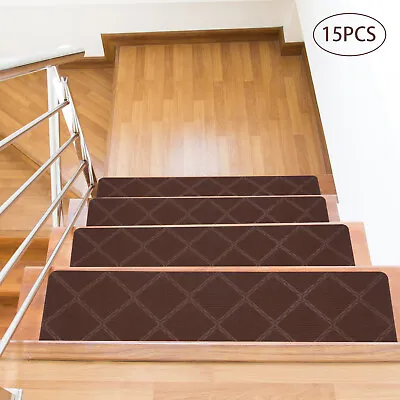 Indoor Soft Carpet Stair Treads 15PCS Set Non-Slip Self Adhesive 8 X 30  • $36.49