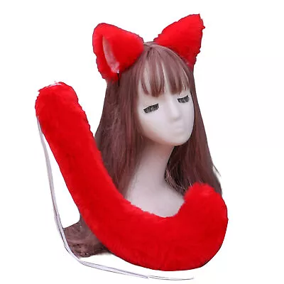 2 Pcs/set Fox Ears Tail Set Fluffy Rope Play Anti-slip Fox Ears Tail Set Anime • $32.61