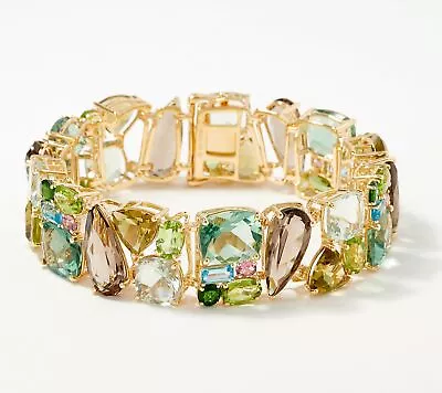 QVC Affinity 85.00cttw Multicolor Gemstone Sterling Silver Bracelet Small • $899.99