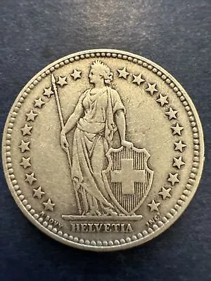 1931 Switzerland  Two Francs Silver Beautiful Coin XF • $0.99