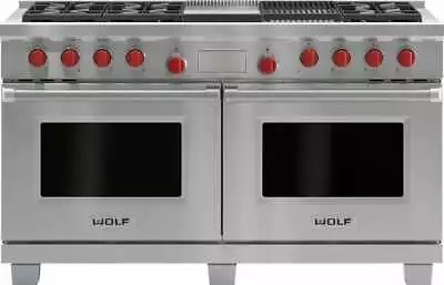 WOLF DF606CG 60 Inch Dual Fuel Range 6 Burners W/ Griddle + Charbroiler Stove • $1