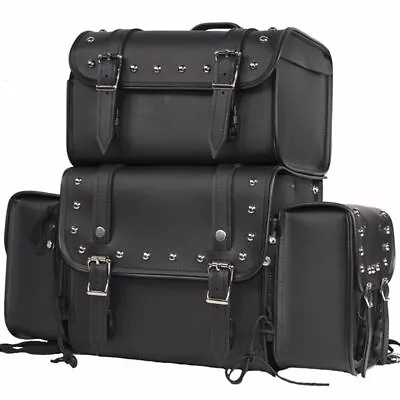 Sissy Bar Bags Motorcycle Travel Luggage Removable Bags Universal Fit Harley S • $116.90