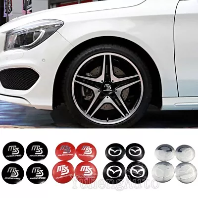 4PCS 60mm 65mm ABS Car Wheel Hub Caps Sticker Badge For Mazda MS BT50 CX7 CX30 • $15.27