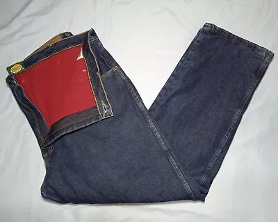 Cabelas Rough Neck 42x30 Fleece Lined Men's Blue Jeans Denim • $23.10