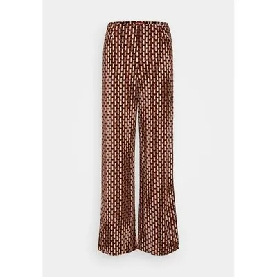 $98 • Buy NWT Staud Bonita Pant Basket Weave Print Brown Size 16