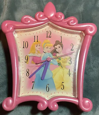 $12 • Buy Disney Princess Cinderella Sleeping Beauty Belle Wall Clock Vintage -Works Great