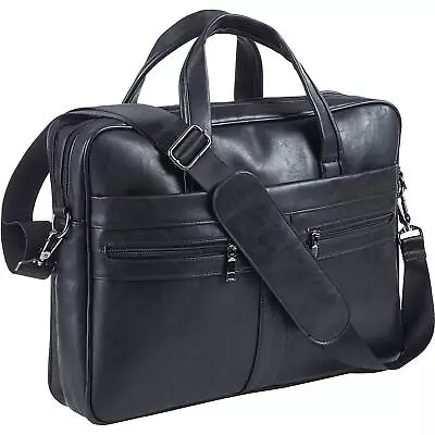 Mens Leather Messenger Bag 15.6 Inches Laptop Briefcase Business Satchel Comput • $57.42