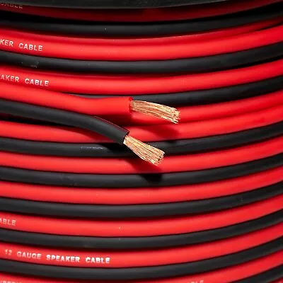 2 Metres 12 Gauge Copper Clad Aluminium Speaker Wire Red/black Cca 12 Awg • £4.99