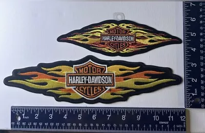 Authentic Vintage Harley-Davidson Motorcycles LG Bar & Shield Flames Emblem Set • $38