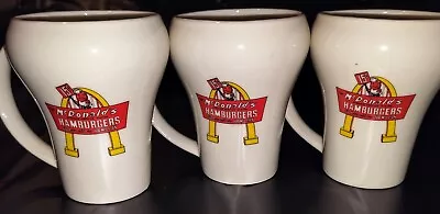 Lot Of 3 Vintage McDonalds Ceramic Restaurant 15 Cent Hamburgers Coffee Mug Cup • $22