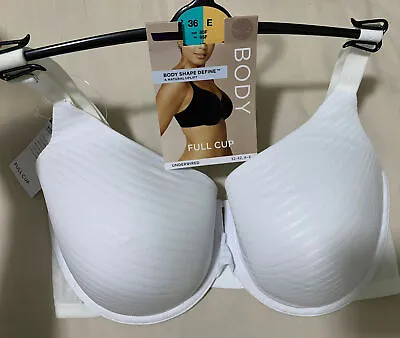 M&S BODY SHAPE DEFINE UNDERWIRED  NATURAL UPLIFT FULL CUP Bra In WHITE Size 36E • £14.99