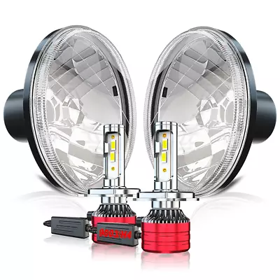 H6024 Head Light Glass Housing Lamp Classic Conversion Chrome 7  Round • $135.99