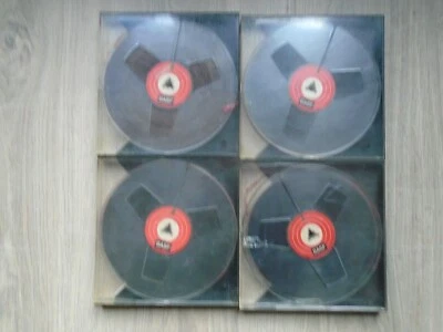 Four 7  Reel-to-reel Tapes In Library Cases • £18