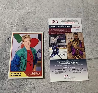 Mark-Paul Gosselaar Signed Card JSA Certified Saved By The Bell Zack Morris • $114.92