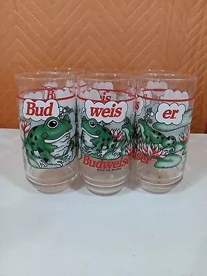 Lot Of 6 Vintage Budweiser Glasses_Frogs_Bud_Weis_Er_Beer_1995 • $25