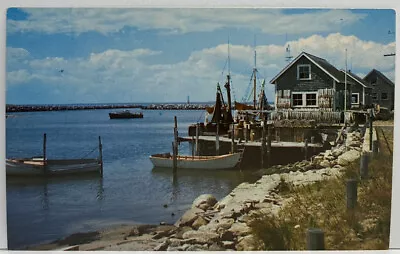 MENEMSHA MA Picturesque Fishing Village Boats Fishing Dock Vintage Postcard • $6