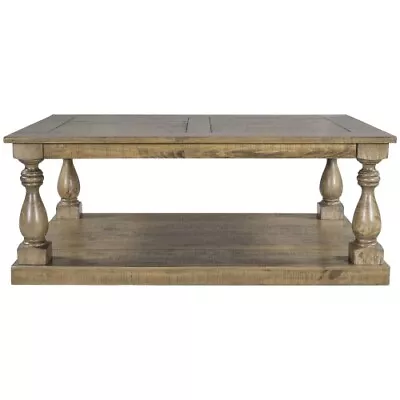 Rustic Floor Shelf Coffee Table With StorageSolid Pine Wood • $297.30