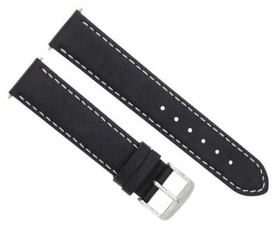 22mm Leather Strap Smooth Band For 42mm Montblanc 4810 Timewalker Watch Black Ws • $24.95