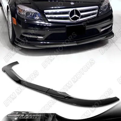 For 08-11 Mercedes C300 C350 Sport W204 Painted Black Front Bumper Lip Spoiler • $95.99