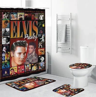 Gift For Fans Music Famous Person Elvis Presley Ver8 Shower Curtain Sets • $34.99