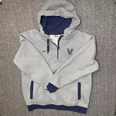 NIKE Team Gray Villanova University Embroidered Logo Hoodie Sweatshirt Size XL • $44.88