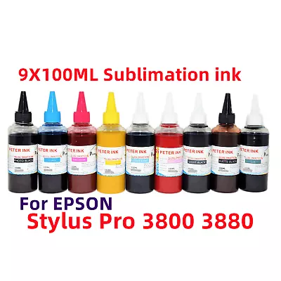 9X100ML Premium Sublimation Refill Ink For Stylus Pro 3880 3800 Printer * • $179.99