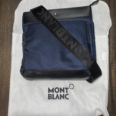 MONT BLANC Navy/Black Messenger Bag BRAND NEW Made In Italy • $350