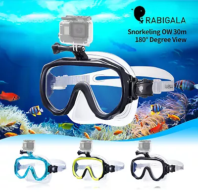 RABIGALA Camera Mount Diving Mask Scuba Snorkel Mask Swimming Goggles For Go Pro • $25.10